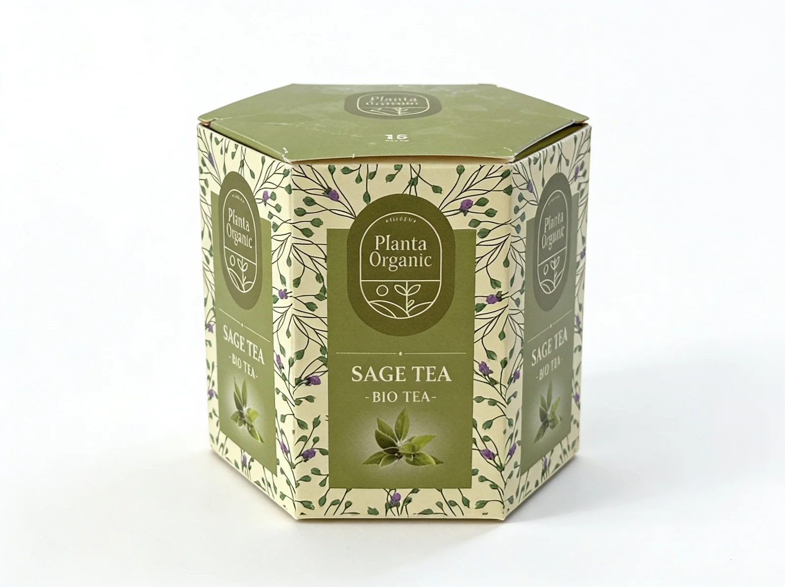 Kuti çaji heksagonale karton e gjelbër — ERA Print Pack
